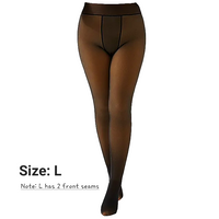 Brown Skin Warm Fleece-Lined Faux Sheer Thermal Leggings For Dark Skin Tone Women