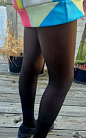 Brown Skin Warm Fleece-Lined Faux Sheer Thermal Leggings For Dark Skin Tone Women