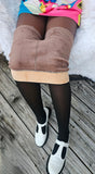 Brown Skin Warm Fleece-Lined Faux Sheer Thermal Leggings For Dark Skin Tone Women