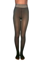 Brown Skin Warm Fleece-Lined Faux Sheer Thermal Leggings For Dark Skin Tone Women