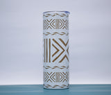 White Bogolan Mud Cloth 20oz Stainless Steel Ankara Tumbler