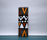 Coral Bogolan Mud Cloth 20oz Stainless Steel Ankara Tumbler