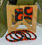 WOMEN VINE ANKARA EARRING AND BANGLE SET