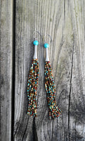 Picasso and Turquoise Beaded Earring with Stainless Steel hooks