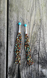 Picasso and Turquoise Beaded Earring with Stainless Steel hooks