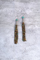 Picasso and Turquoise Beaded Earring with Stainless Steel hooks