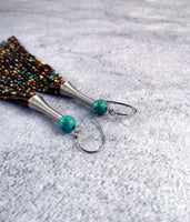 Picasso and Turquoise Beaded Earring with Stainless Steel hooks