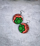 GREEN FLOWER ANKARA CRYSTAL NECKLACE EARRING AND BANGLE SET